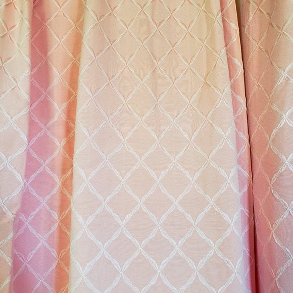 Vintage Drapes Pinch Pleat Pink Curtains 50W x 82L Embroidered Thermal Lined - Picture 4 of 9